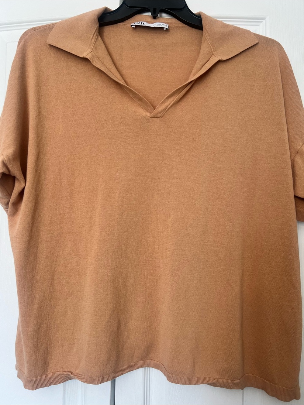 Zara Casual Polo-Style Shirt in Camel
